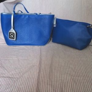 NWOT Blue SR2 Shoulder Bag and Tote Blue Silver
